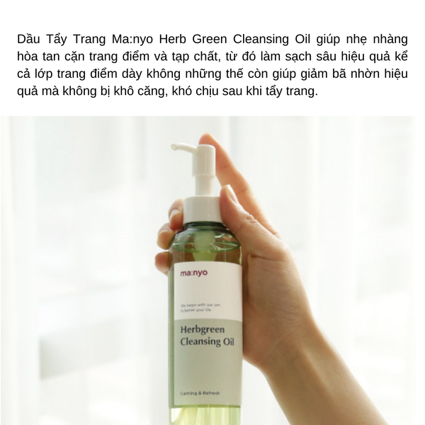Dầu Tẩy Trang Thảo Mộc Dịu Nhẹ Manyo Herbgreen Cleansing Oil 200ml