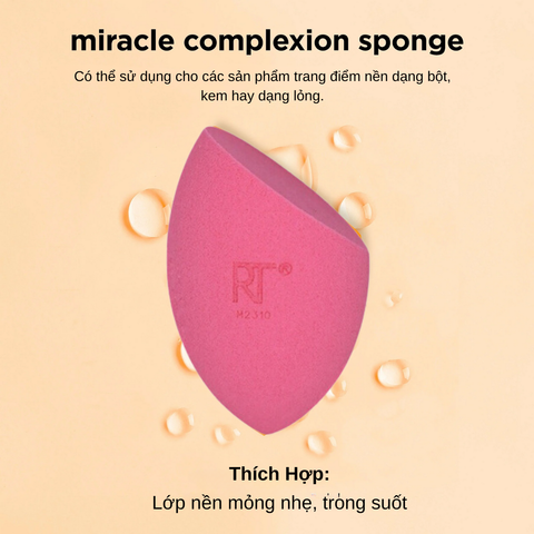 Set 2 Bông Mút Nền Và Phủ Real Techniques Miracle Complexion Sponge For Liquid + Powder Makeup