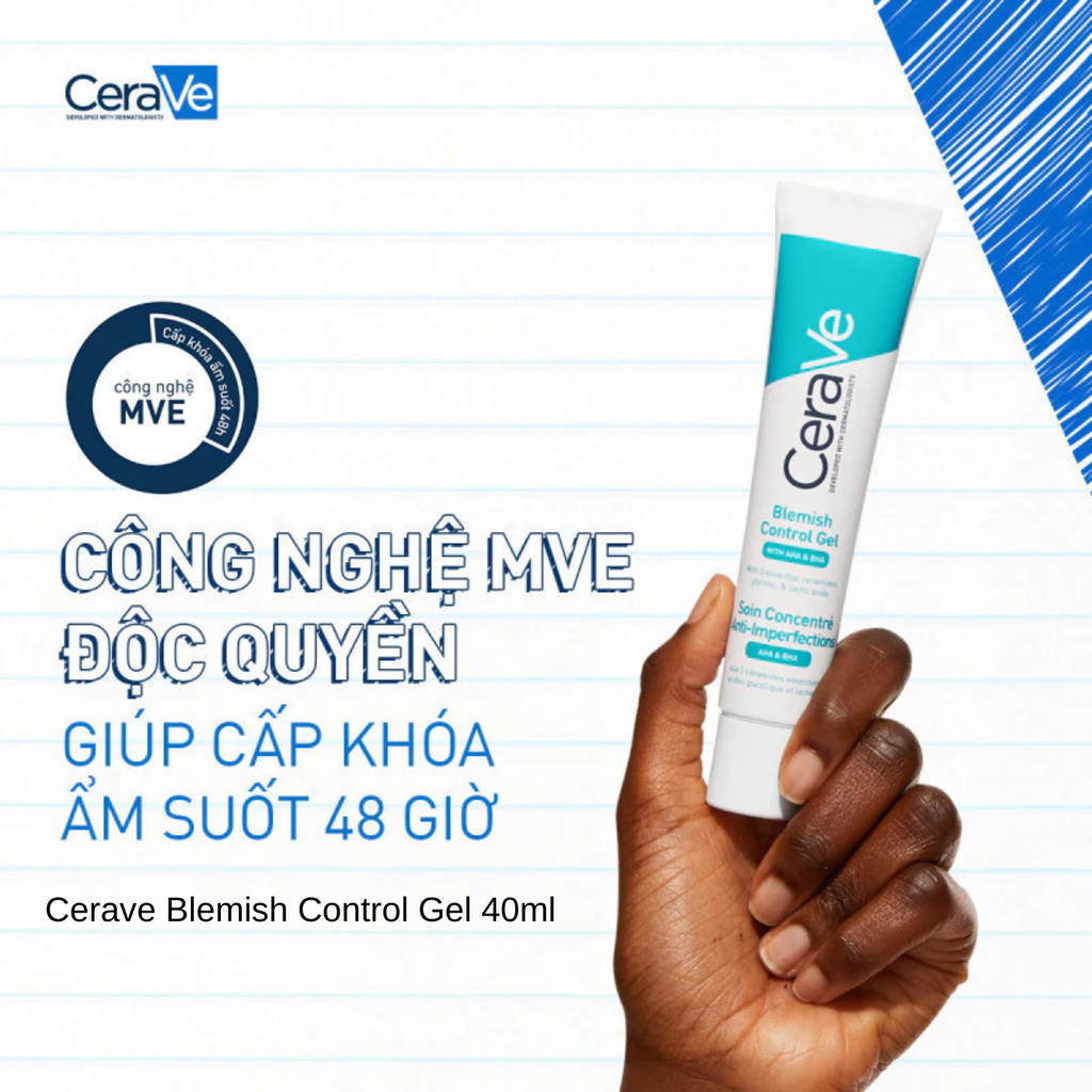 Gel Giảm Mụn Mờ Thâm Thu Nhỏ Lỗ Chân Lông Cerave Blemish Control Gel 40ml