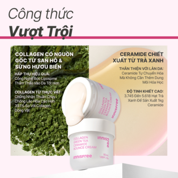 Bộ Sản Phẩm Chống Lão Hóa 3 Món innisfree (Kem Dưỡng Collagen 50ml Serum Vitamin C 7ml Kem Dưỡng Collagen 10ml)