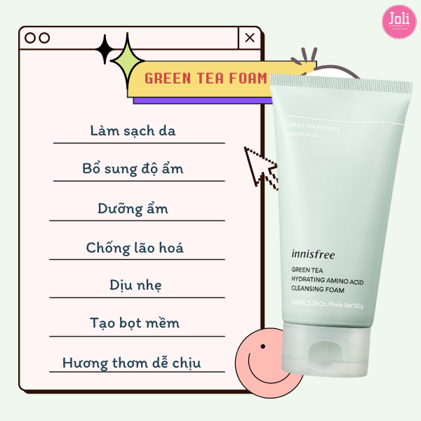 Sữa Rửa Mặt Innisfree Green Tea Hydrating Amino Acid Cleansing Foam