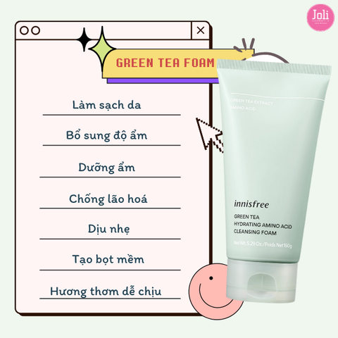 Sữa Rửa Mặt Innisfree Green Tea Hydrating Amino Acid Cleansing Foam 150ml