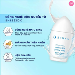 Sữa Chống Nắng Cho Da Nhạy Cảm Senka Perfect UV Gentle Milk SPF50+ PA++++ 40ml