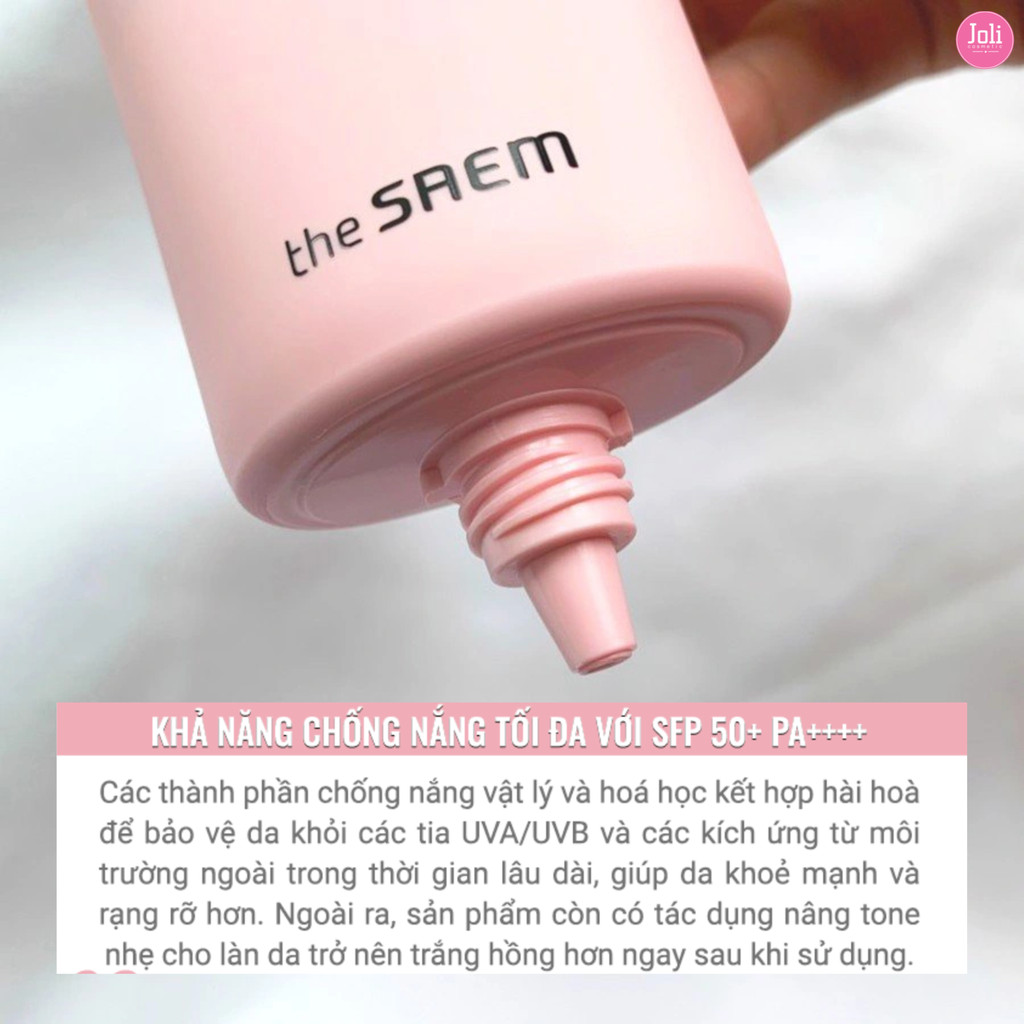 Kem Chống Nắng Giảm Dầu Giúp Da Sáng The Saem Pink Sun Cream EX SPF50 PA++++ 50g