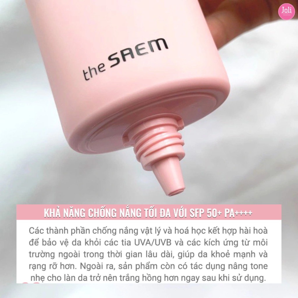 Kem Chống Nắng Giảm Dầu Giúp Da Sáng The Saem Pink Sun Cream SPF50 PA++++ 50g