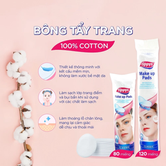 Combo 2 Bông Tẩy Trang Tippys Classic Make Up Pads 120 Miếng + 80 Miếng