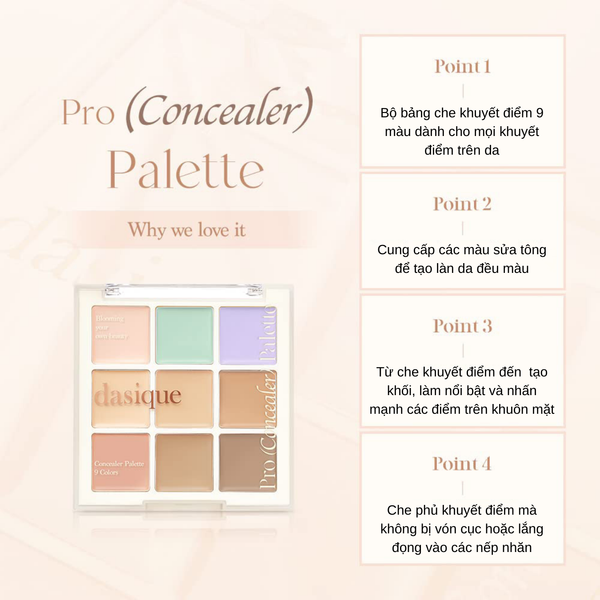 Bảng Triệt Sắc Che Khuyết Điểm Dasique Pro Concealer Palette