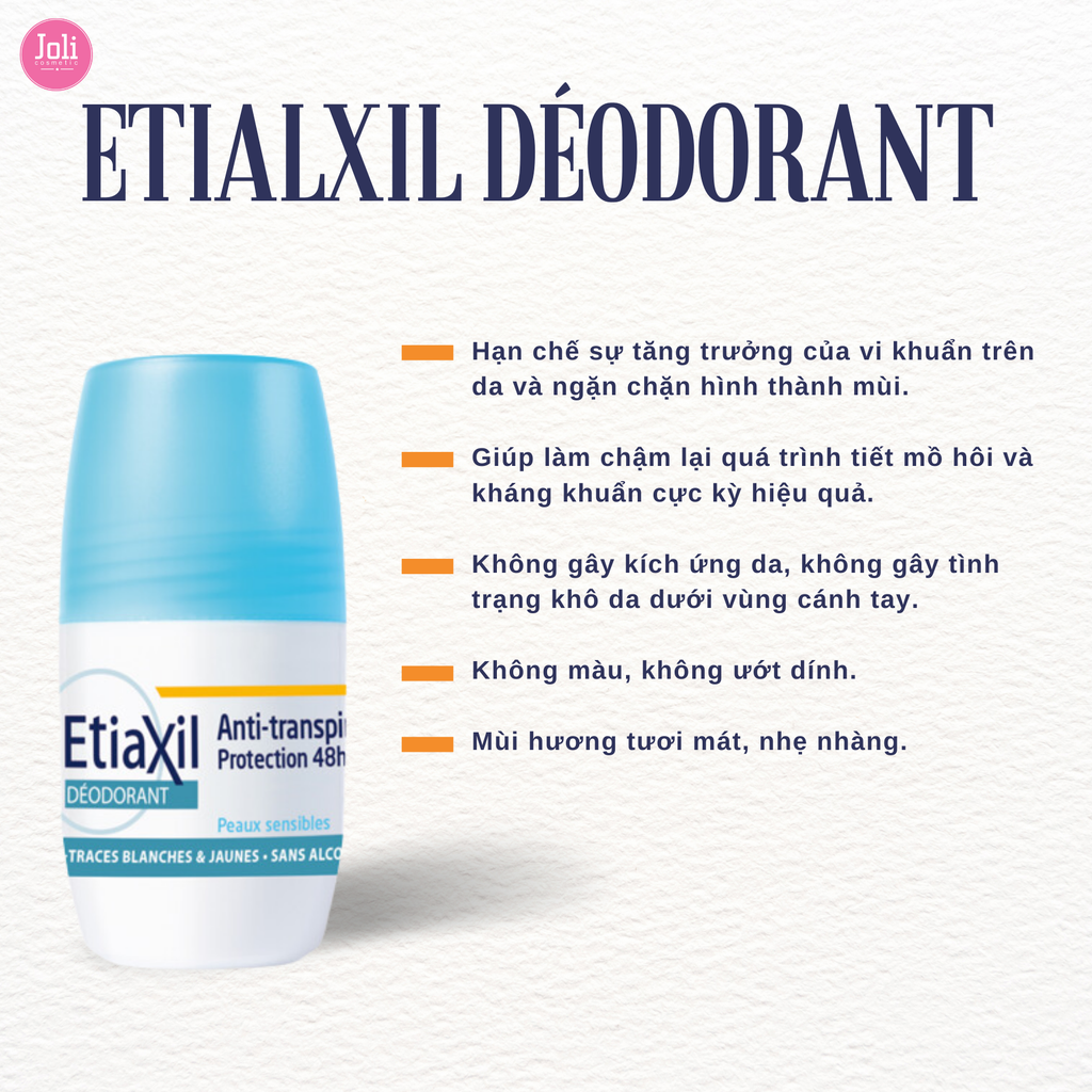 Lăn Khử Mùi Cho Mọi Loại Da EtiaXil Anti-Perspirant Deodorant 48h Roll-On 50ml