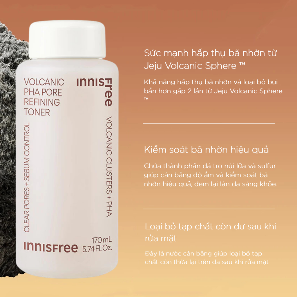 Nước Hoa Hồng innisfree Volcanic BHA Pore Refining Toner 170ml