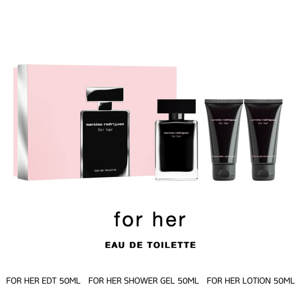 Set Nước Hoa Nữ Narciso Rodriguez For Her EDT (Nước hoa 50ml + Sữa tắm 50ml + Lotion 50ml)