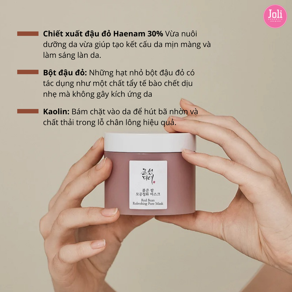 Mặt Nạ Đất Sét Thu Nhỏ Lỗ Chân Lông Beauty Of Joseon Red Bean Refreshing Pore Mask 140ml