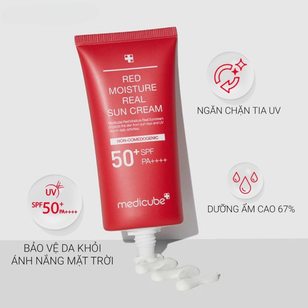 Kem Chống Nắng Cho Da Dầu Mụn Medicube Red Moisture Real Sun Cream 10ml