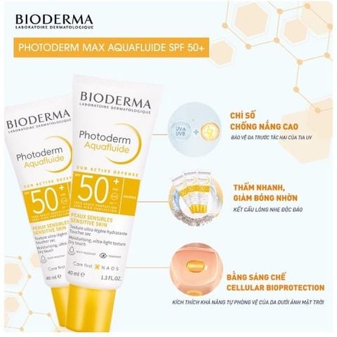 Kem Chống Nắng Giảm Dầu Bioderma Photoderm Sun Actice Defense Aqua-Fluid SPF50+ 40ml