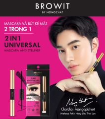 Mascara 2 Đầu Browit by Nongchat 2 in 1 Universal Mascara and Eyeliner #Jet Black