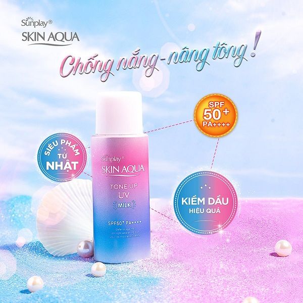 Sữa Chống Nắng Hiệu Chỉnh Sắc Da Sunplay Skin Aqua Tone Up UV Milk Lavender SPF50+/PA++++ 50g