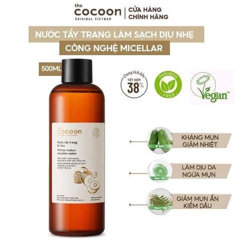 [HÀNG TẶNG] Nước Tẩy Trang Chiết Xuất Bí Đao Cocoon Winter Melon Micellar Water 500ml