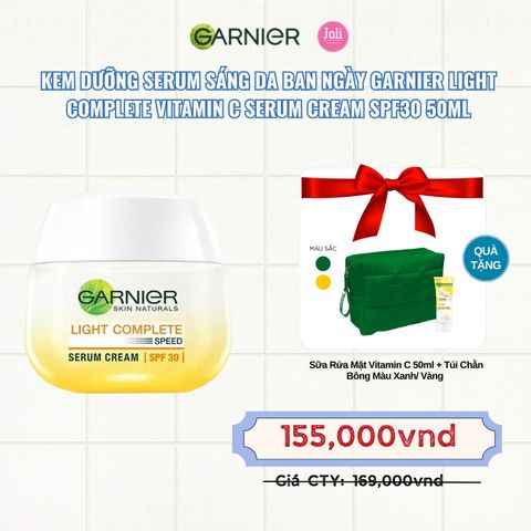 Kem Dưỡng Serum Sáng Da Ban Ngày Garnier Light Complete Vitamin C Serum Cream SPF30 50ml