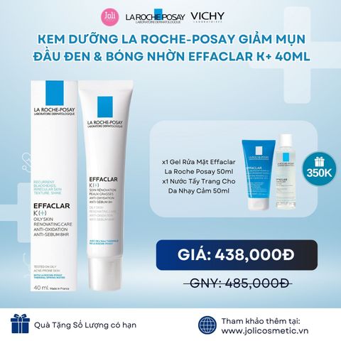 Kem Dưỡng Giảm Mụn Đầu Đen & Bóng Nhờn La Roche-Posay Effaclar K+ 40ml