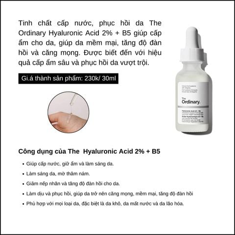 Tinh Chất Phục Hồi Da The Ordinary Hyaluronic 2%+ B5 30ml