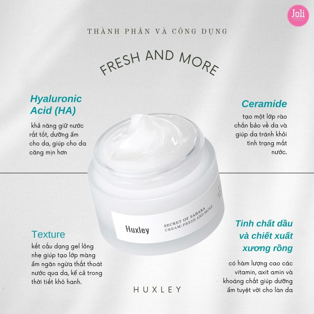 Kem Dưỡng Cấp Ẩm Huxley Secret Of Sahara Cream Fresh And More 50ml