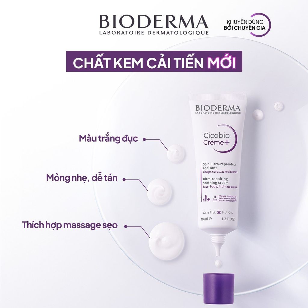 Kem Dưỡng Ẩm Phục Hồi Làm Dịu Da Bioderma Cicabio Crème+ 40ml
