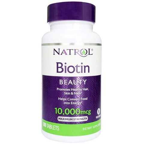 Viên Uống Ngăn Rụng Và Kích Mọc Tóc Natrol Biotin 10000mcg 100 Viên
