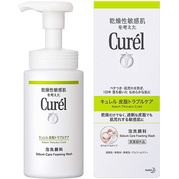 Sữa Rửa Mặt Cho Da Dầu Curel Sebum Trouble Care Sebum Care Foaming Wash 150ml