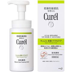 Sữa Rửa Mặt Cho Da Dầu Curel Sebum Trouble Care Sebum Care Foaming Wash 150ml