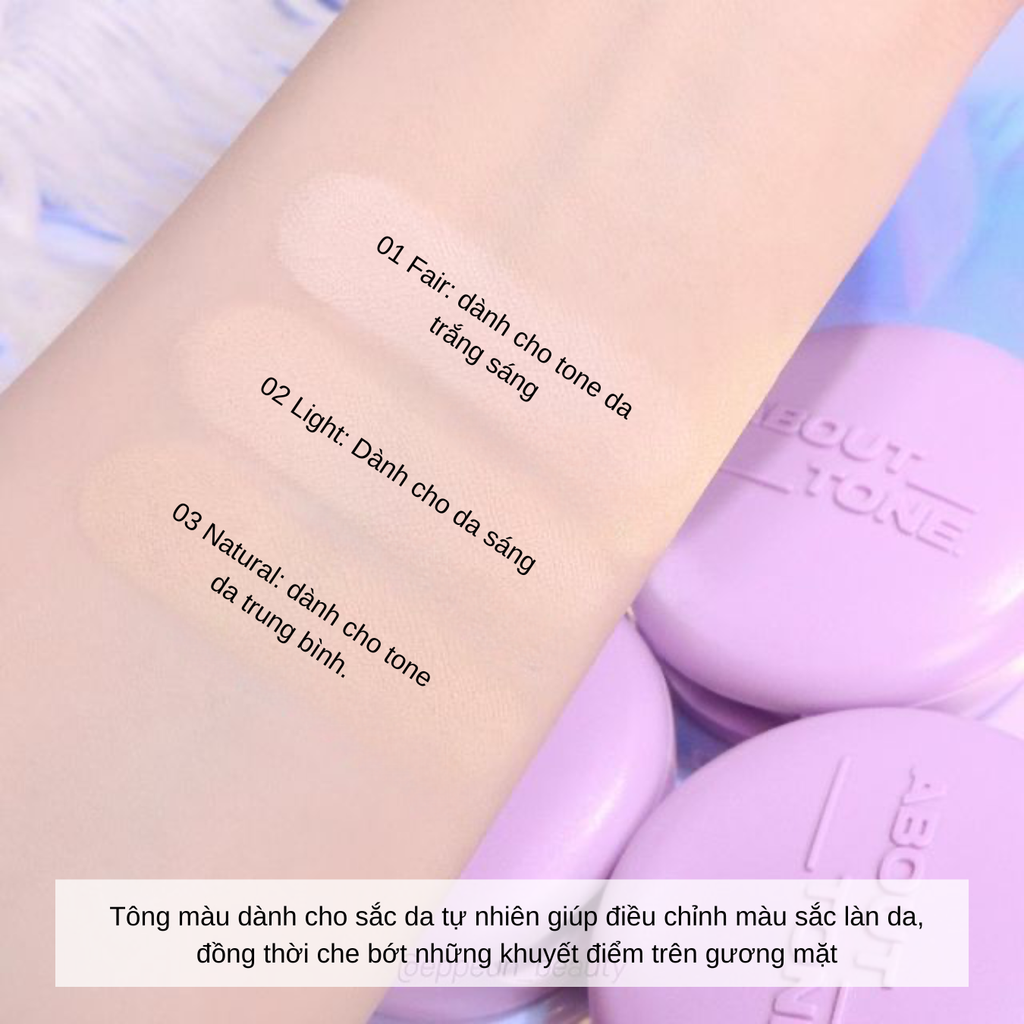 Phấn Phủ Dạng Nén Kiềm Dầu About Tone Raise Your Beauty Tone Purple