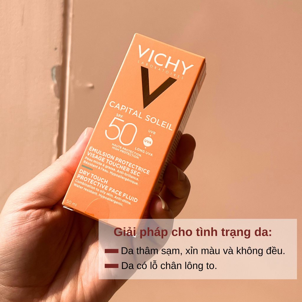 Kem Chống Nắng Cho Da Dầu Vichy Ideal Soleil Mattifying Face Fluid Dry Touch SPF50+ 50ml