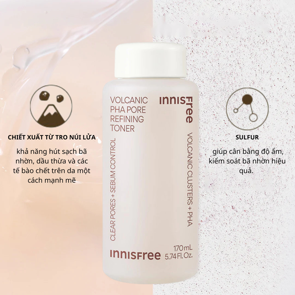 Nước Hoa Hồng innisfree Volcanic BHA Pore Refining Toner 170ml