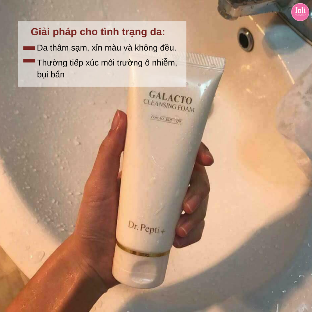 Sữa Rửa Mặt Tạo Bọt Làm Sạch Sâu Lỗ Chân Lông Dr.Pepti Galacto Cleansing Foam 110ml