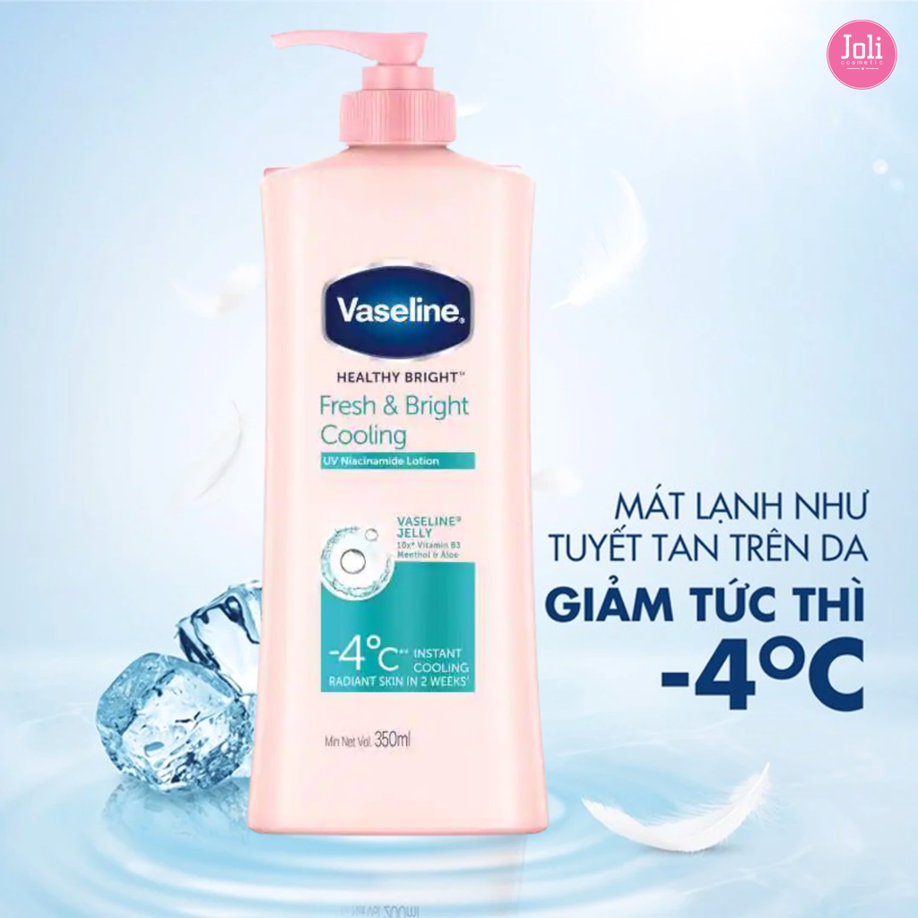 Sữa Dưỡng Thể Dịu Mát Sáng Da Vaseline Healthy Bright Fresh & Bright Cooling UV Niacinamide Lotion 350ml