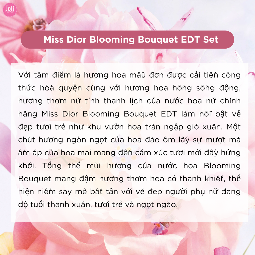 Set Nước Hoa Nữ Miss Dior Blooming Bouquet EDP 5ml + Lotion 20ml