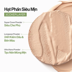 Phấn Nước Kiềm Dầu Glamrr Q Vegan Super Cover Cushion SPF50+/PA+++ 15g