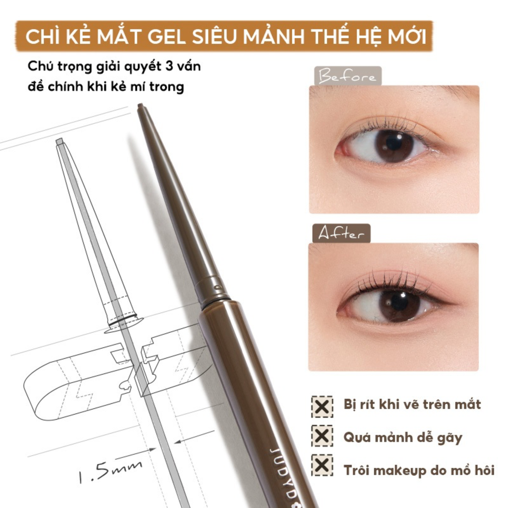 Bút Kẻ Mắt Siêu Mảnh Judydoll Slim Gel Eyeliner 0.6g