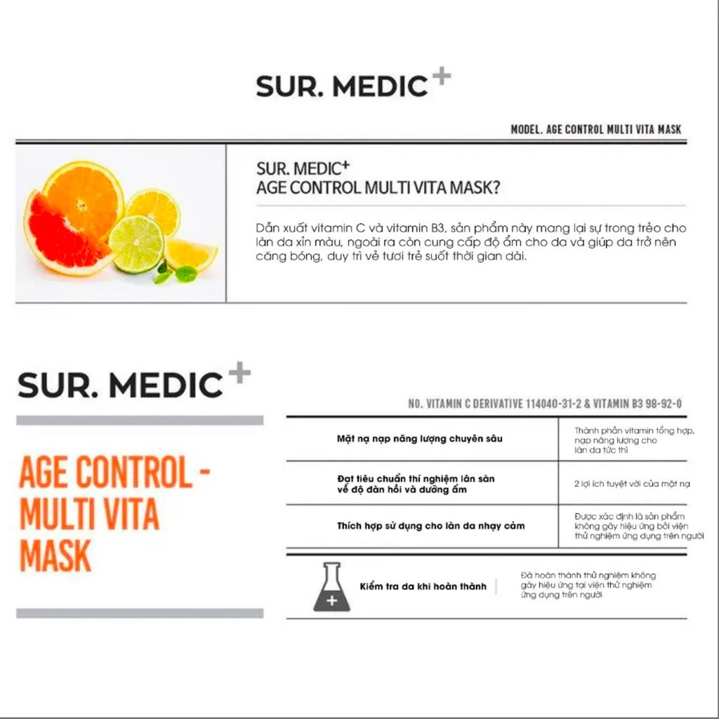 Mặt Nạ Chống Lão Hóa Da Sur.Medic+ Age Control Multi Vita Mask 30g