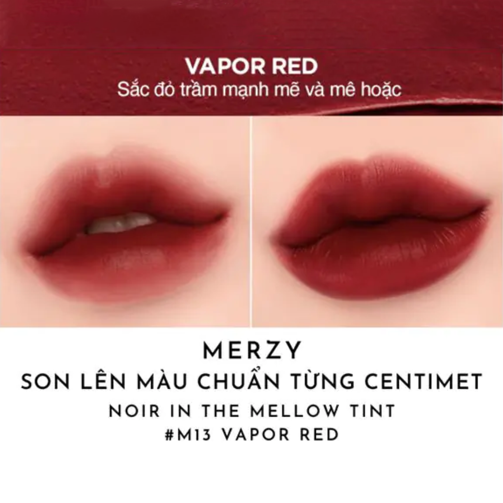 Son Kem Merzy Noir In The Mellow Tint Edition Limited Red #M13 Vapor Red (Màu Đỏ Trầm)