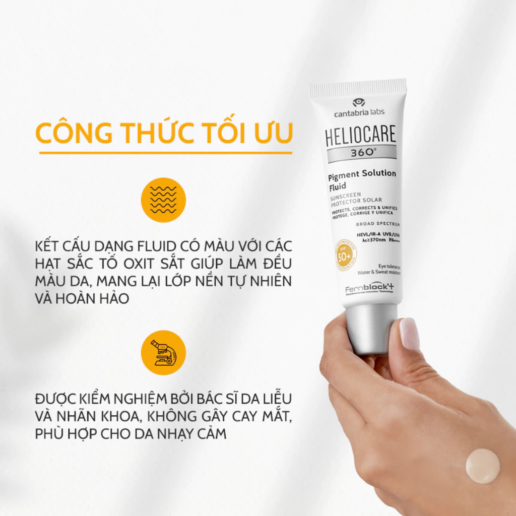 Kem Chống Nắng Cho Mọi Loại Da Heliocare 360 Pigment Solution Fluid SPF50+ PA++++ 50ml