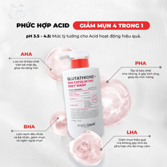 Sữa Tắm Giảm Mụn Mờ Thâm Angel's Liquid Glutathione BHA Exfoliating Body Wash 500g