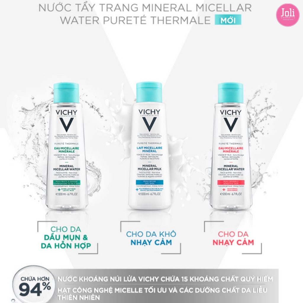 Nước Tẩy Trang Vichy Cho Da Nhạy Cảm Pureté Thermale Mineral Micellar Water For Sensitive Skin