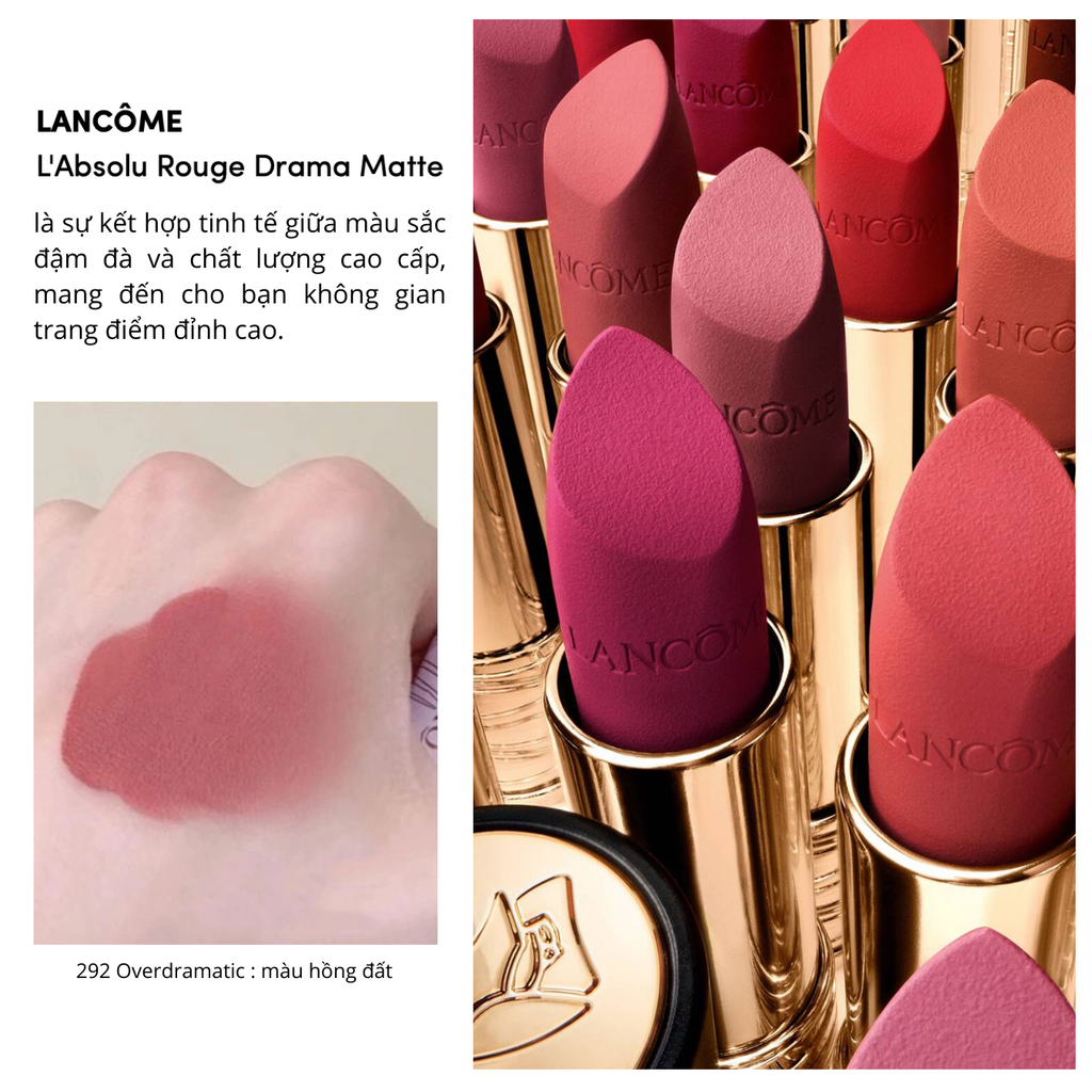 Son Thỏi Lancome L'Absolu Rouge Drama Matte Lipstick 3.4g