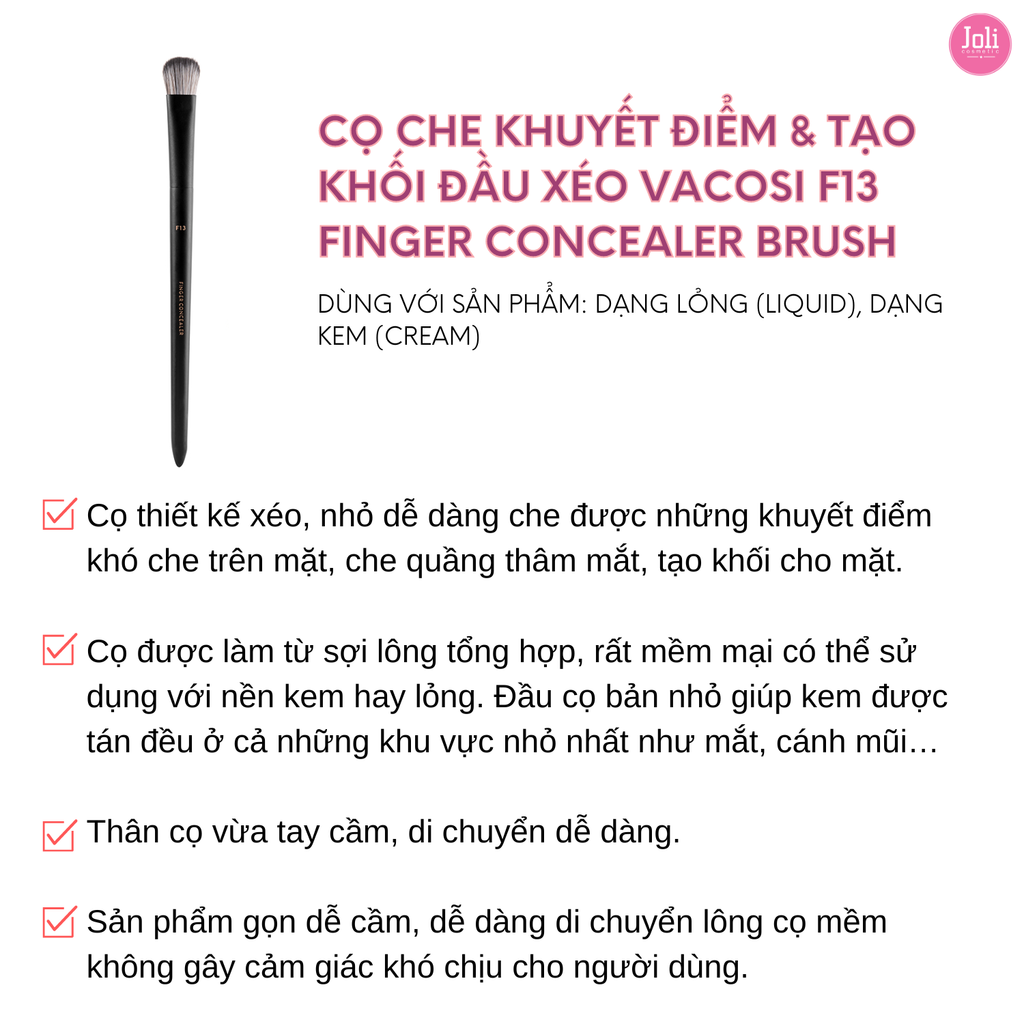 Cọ Che Khuyết Điểm & Tạo Khối Đầu Xéo Vacosi F13 Finger Concealer Brush