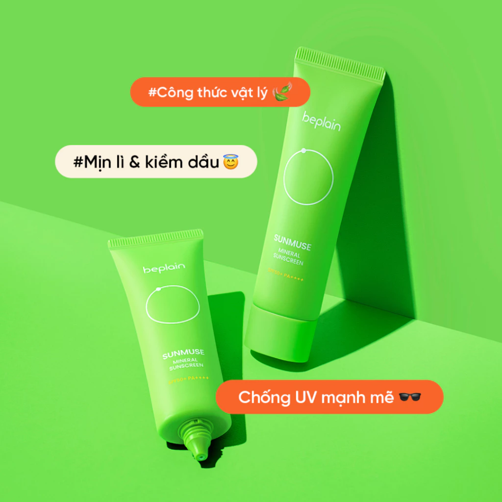 Kem Chống Nắng Kiềm Dầu beplain Sunmuse Mineral Sunscreen SPF50+ PA++++ 50ml