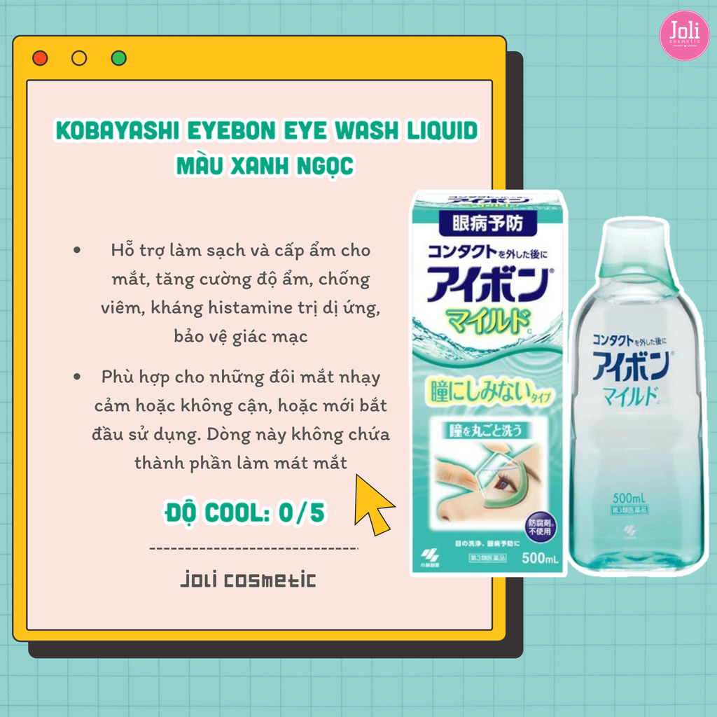 Dung Dịch Rửa Mắt Bảo Vệ Phục Hồi Kobayashi Seiyaku Eyebon Eye Wash Liquid