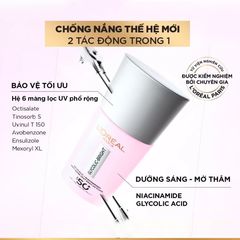 Kem Chống Nắng Sáng Da Mờ Thâm Loreal Paris Glycolic-Bright Anti-Dark Spot Daily UV Fluid SPF50+ PA++++ 50ml