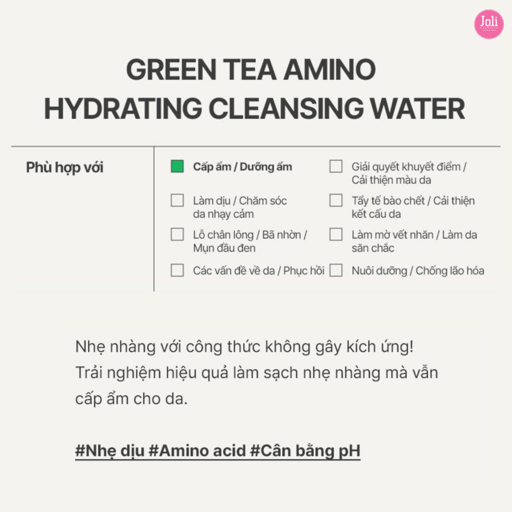 Nước Tẩy Trang Dưỡng Ẩm Da innisfree Green Tea Amino Hydrating Cleansing Water 320ml