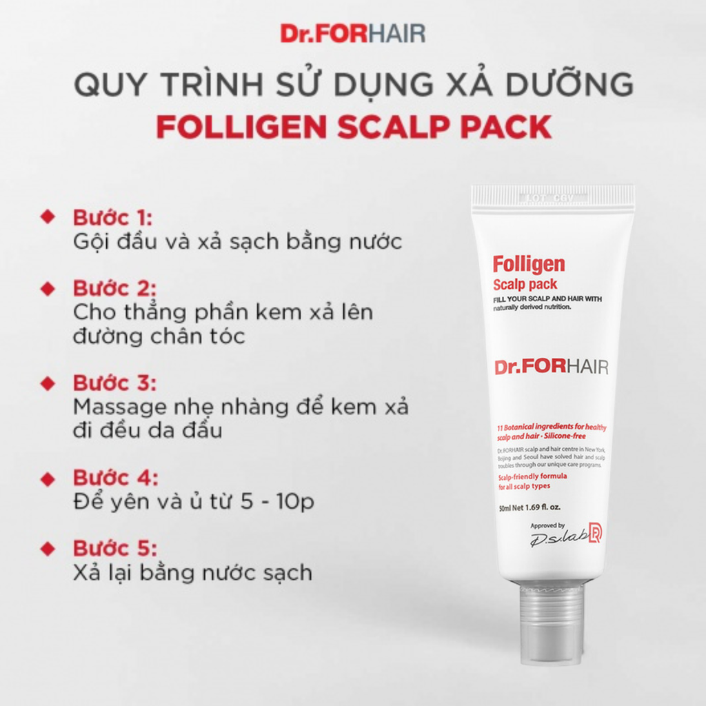 Dầu Xả Dưỡng Tóc Suôn Mượt Dr.ForHair Folligen Scalp Pack 50ml