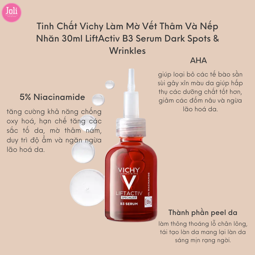 Tinh Chất Làm Mờ Vết Thâm Và Nếp Nhăn Vichy LiftActiv B3 Serum Dark Spots & Wrinkles