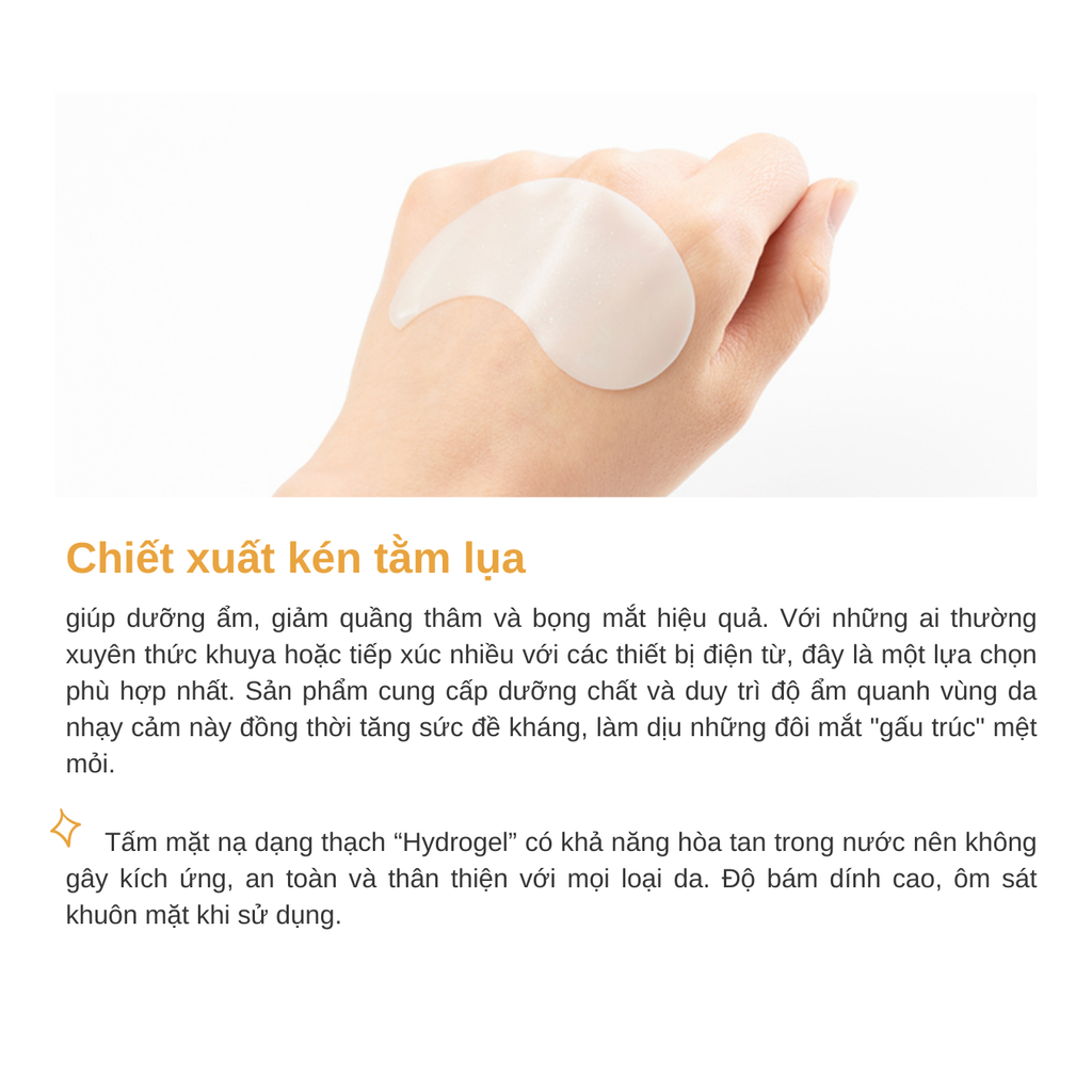 Mặt Nạ Mắt Giảm Quầng Thâm Kén Tằm Lụa Jmsolution Silky Cocoon Home Esthetic Eye Patch 90g